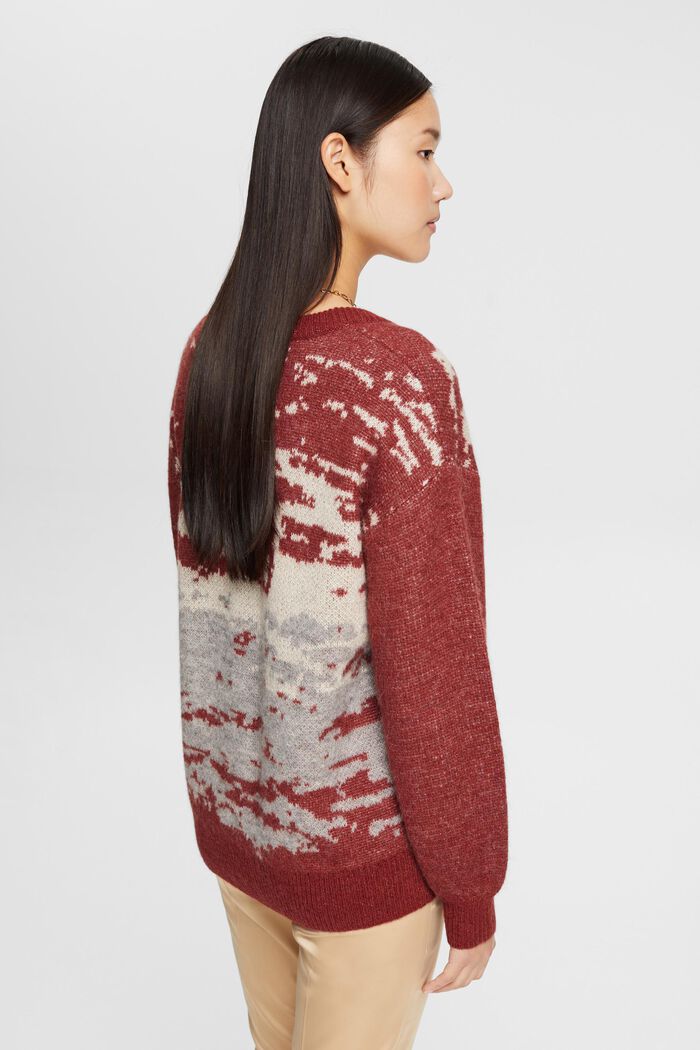 V-Ausschnitt-Pullover aus Wollmix