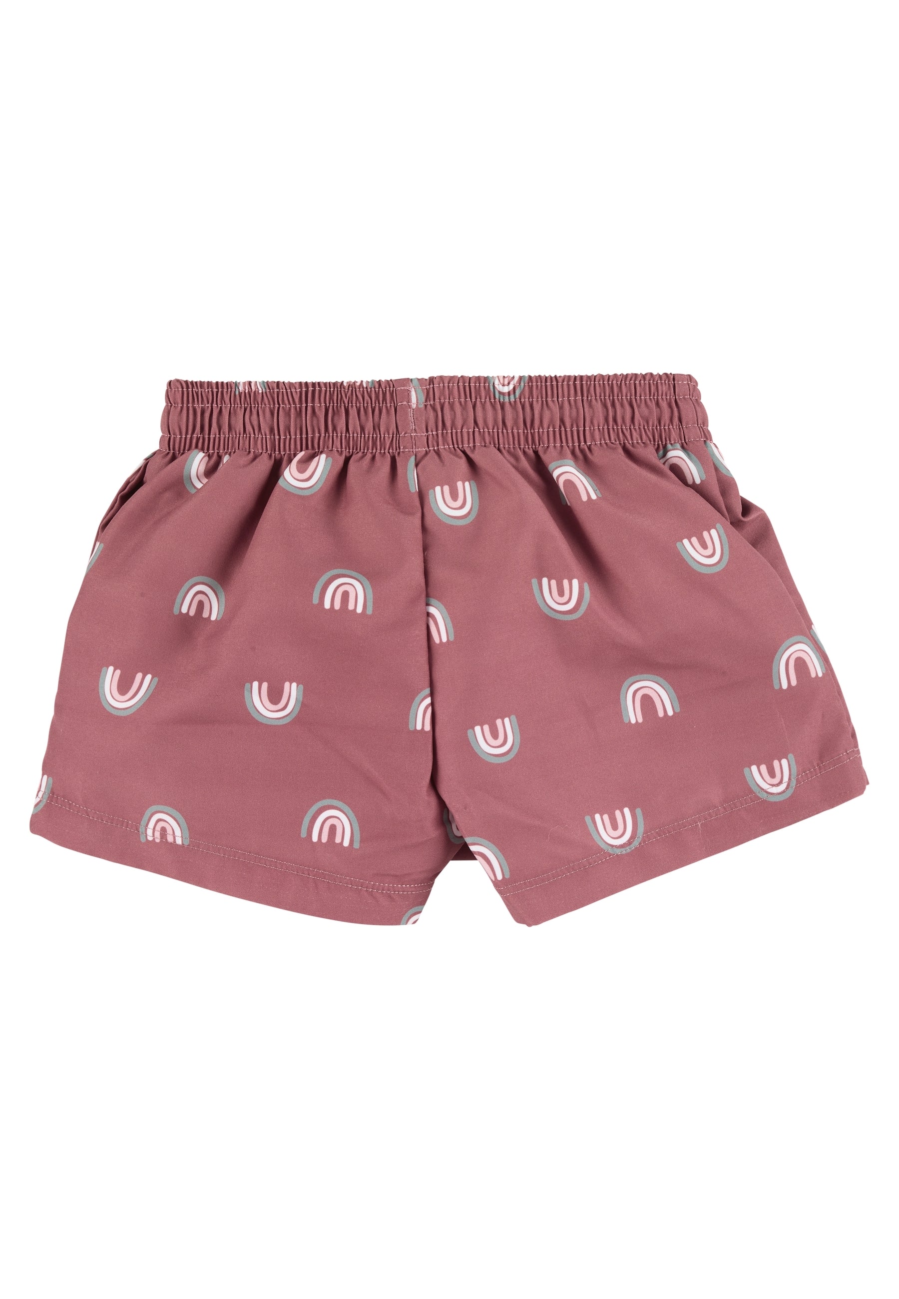 Badeshorts in Rosa mit Regenbogen Muster