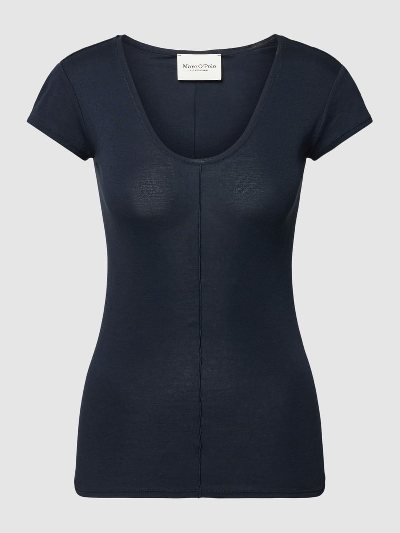 Pyjama-Oberteil mit U-Ausschnitt Modell 'Summer Sensation' in marineblau