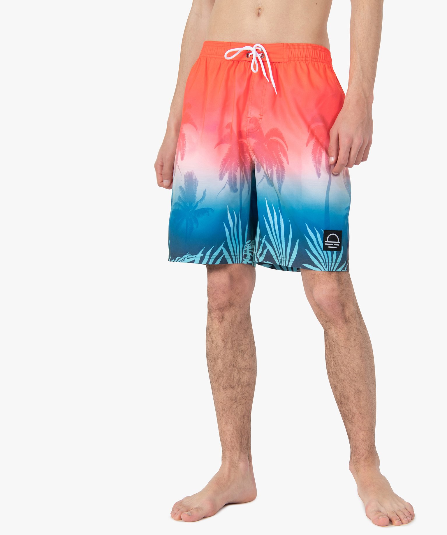 Short de surf homme à motifs palmiers imprime | GEMO