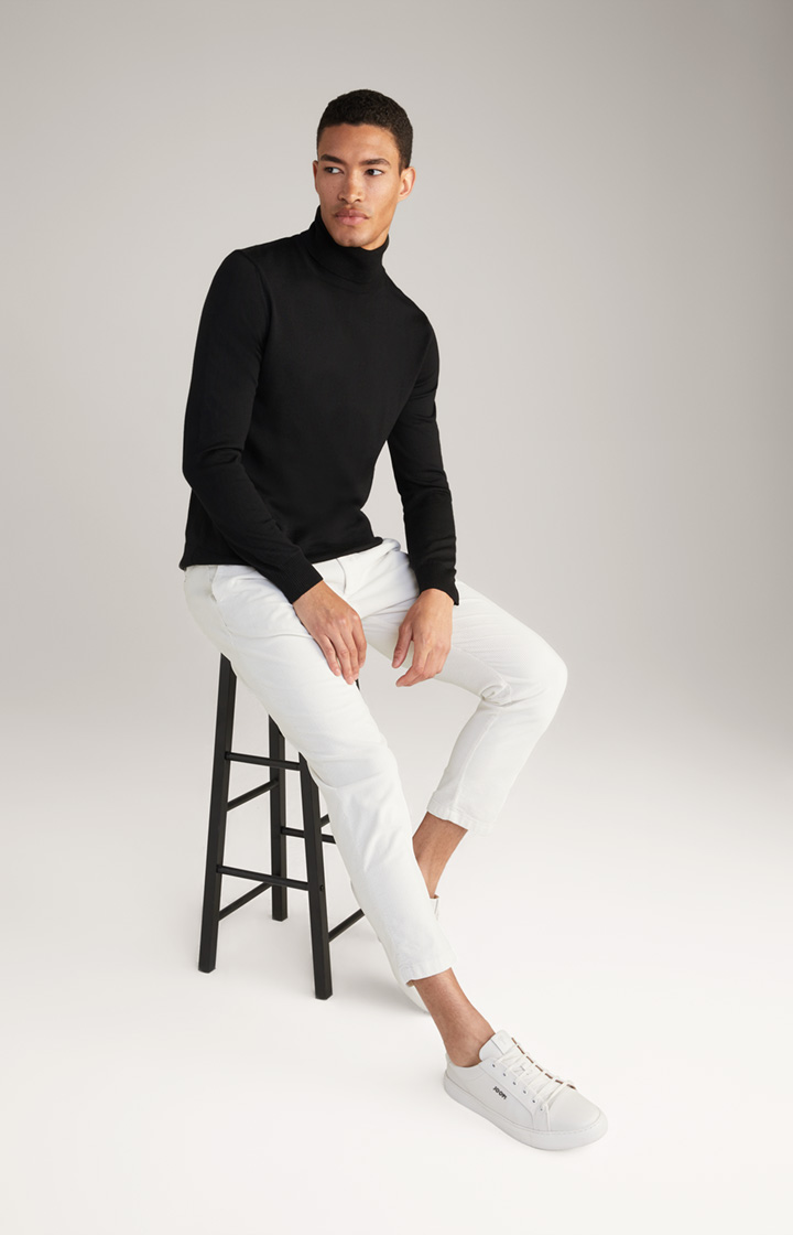 Merinowoll-Rollkragenpullover Donte in Schwarz