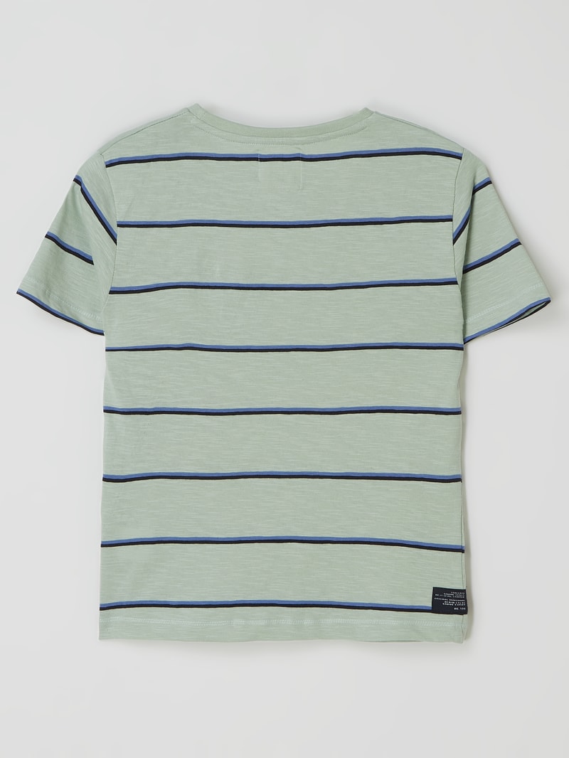 T-Shirt mit Streifenmuster in hellgrün