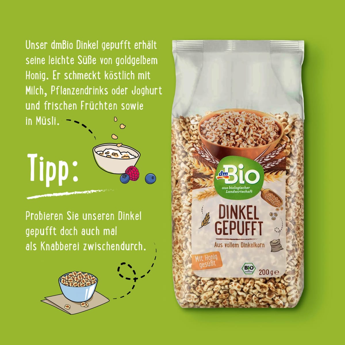 Dinkel, gepufft, 200 g