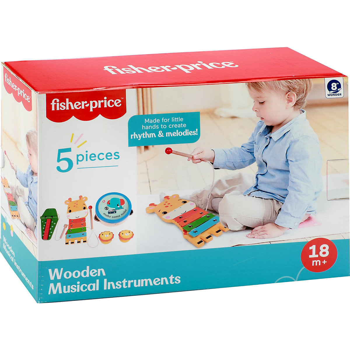FISHER-PRICE Holz-Musikinstrumente, 5 Teile