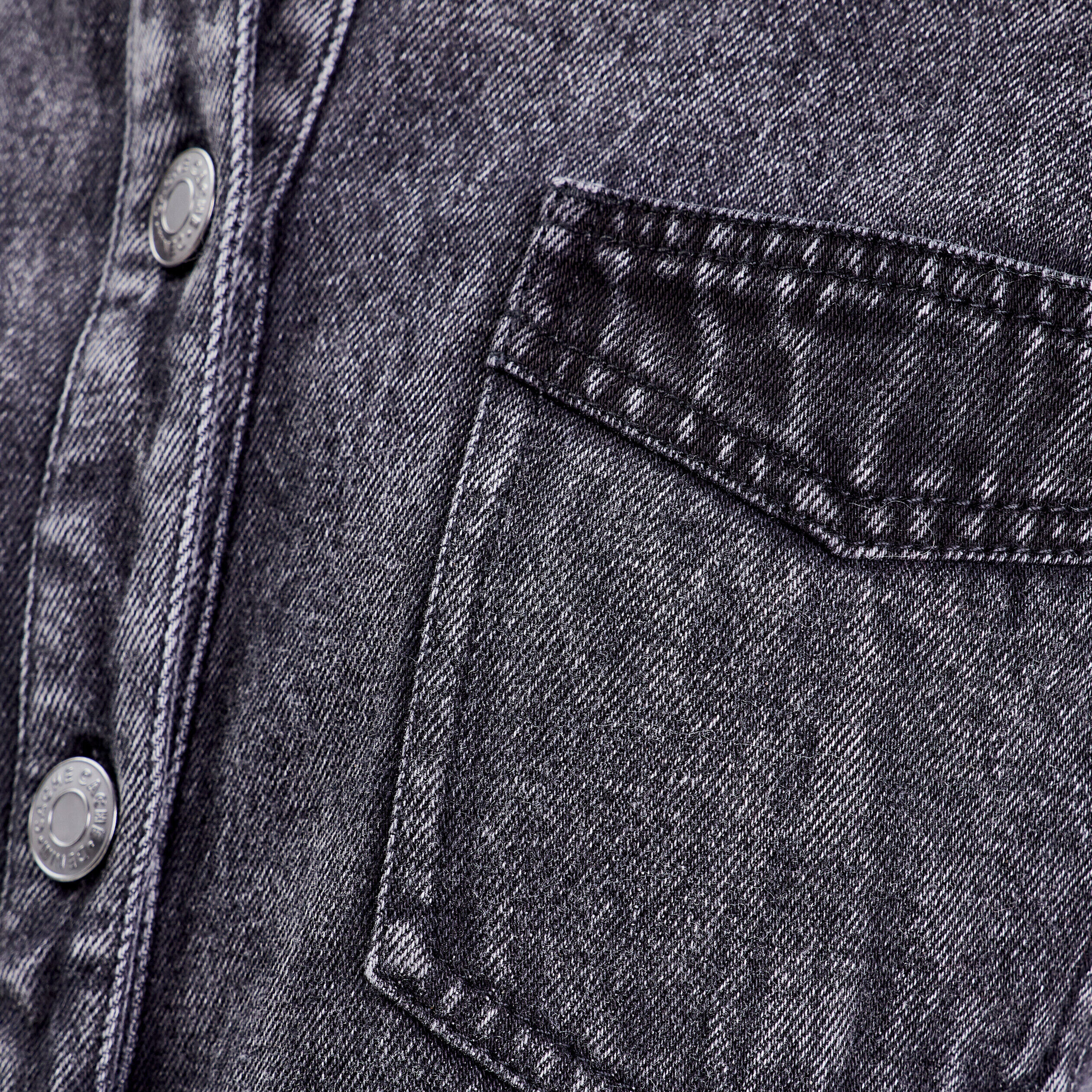 Chemise manches longues denim gris femme | Cache Cache