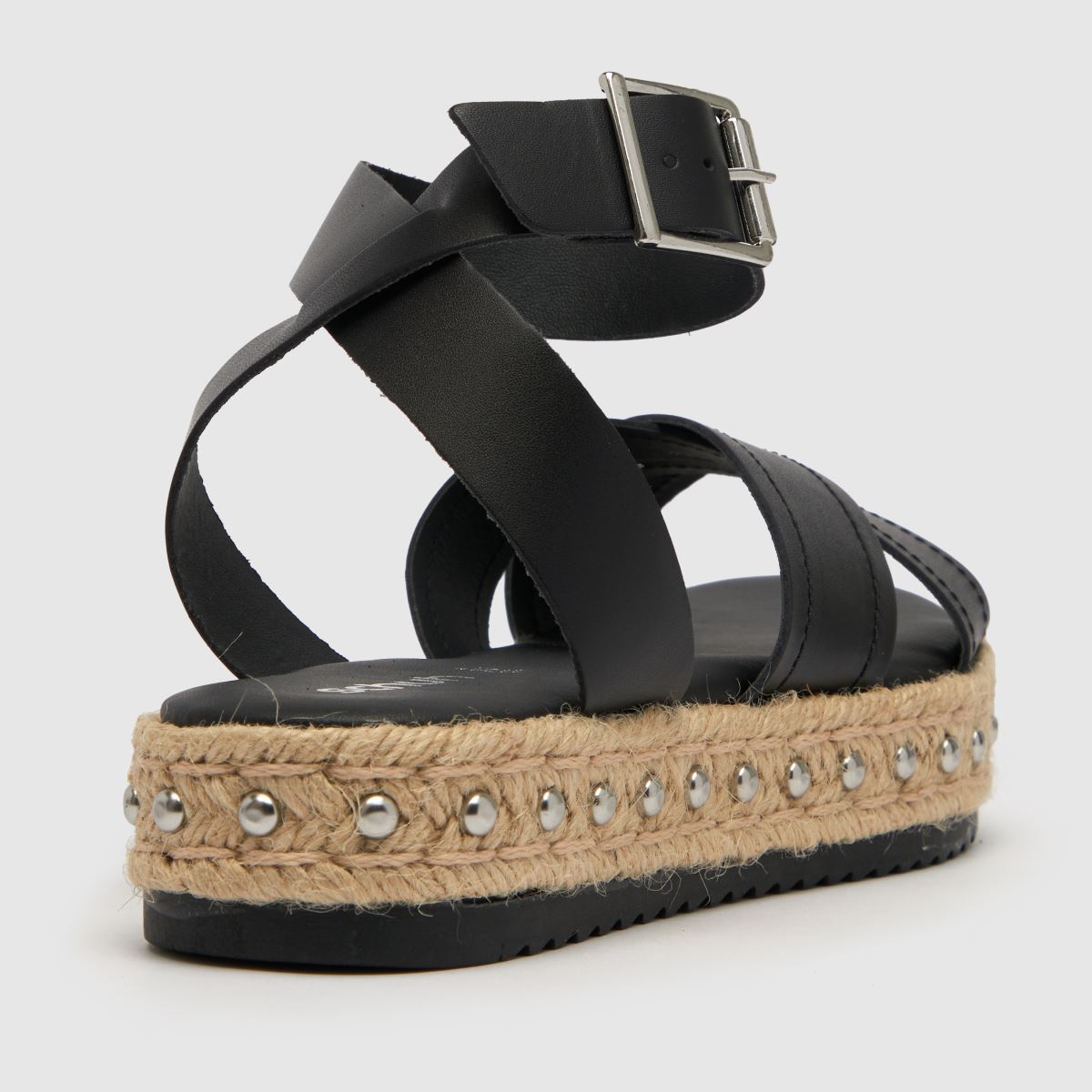 schuh tulipán espadrille lapos formájú fekete szandál