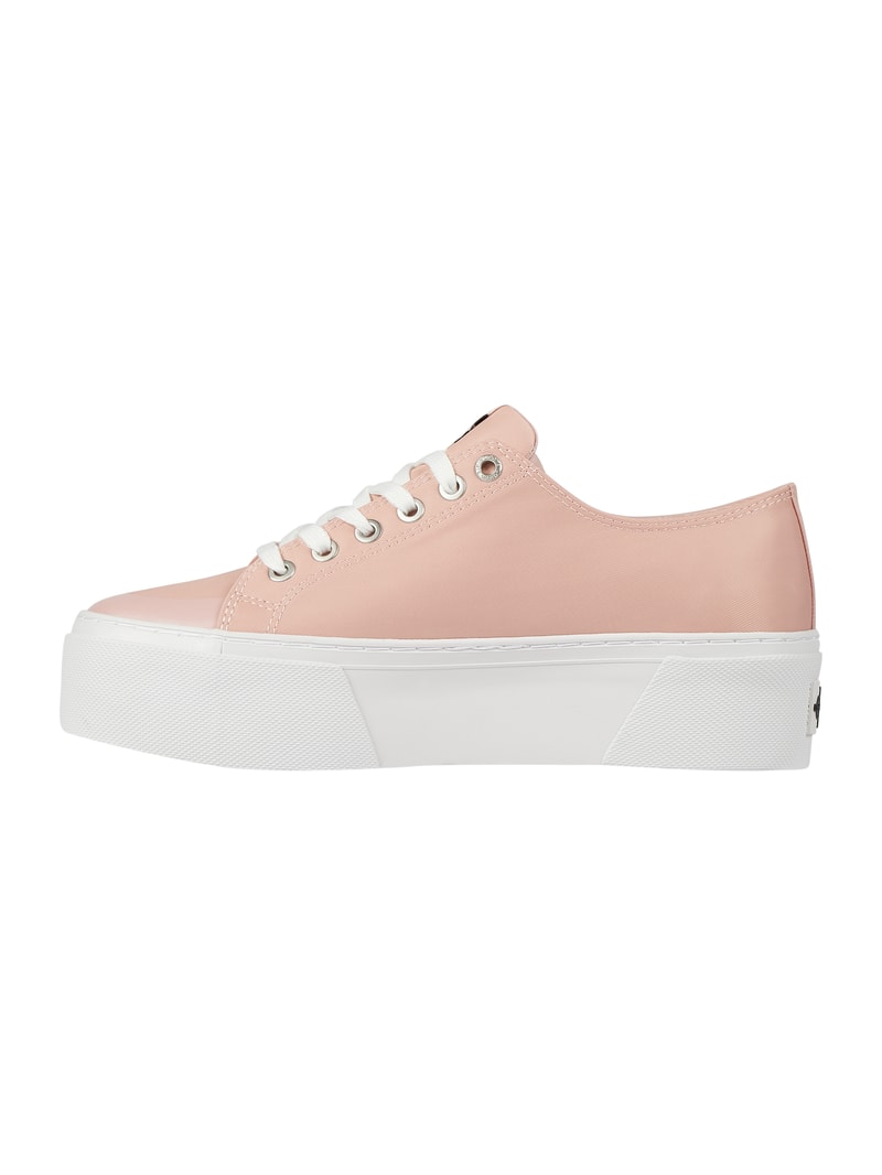 Plateau-Sneaker aus Textil in rosa