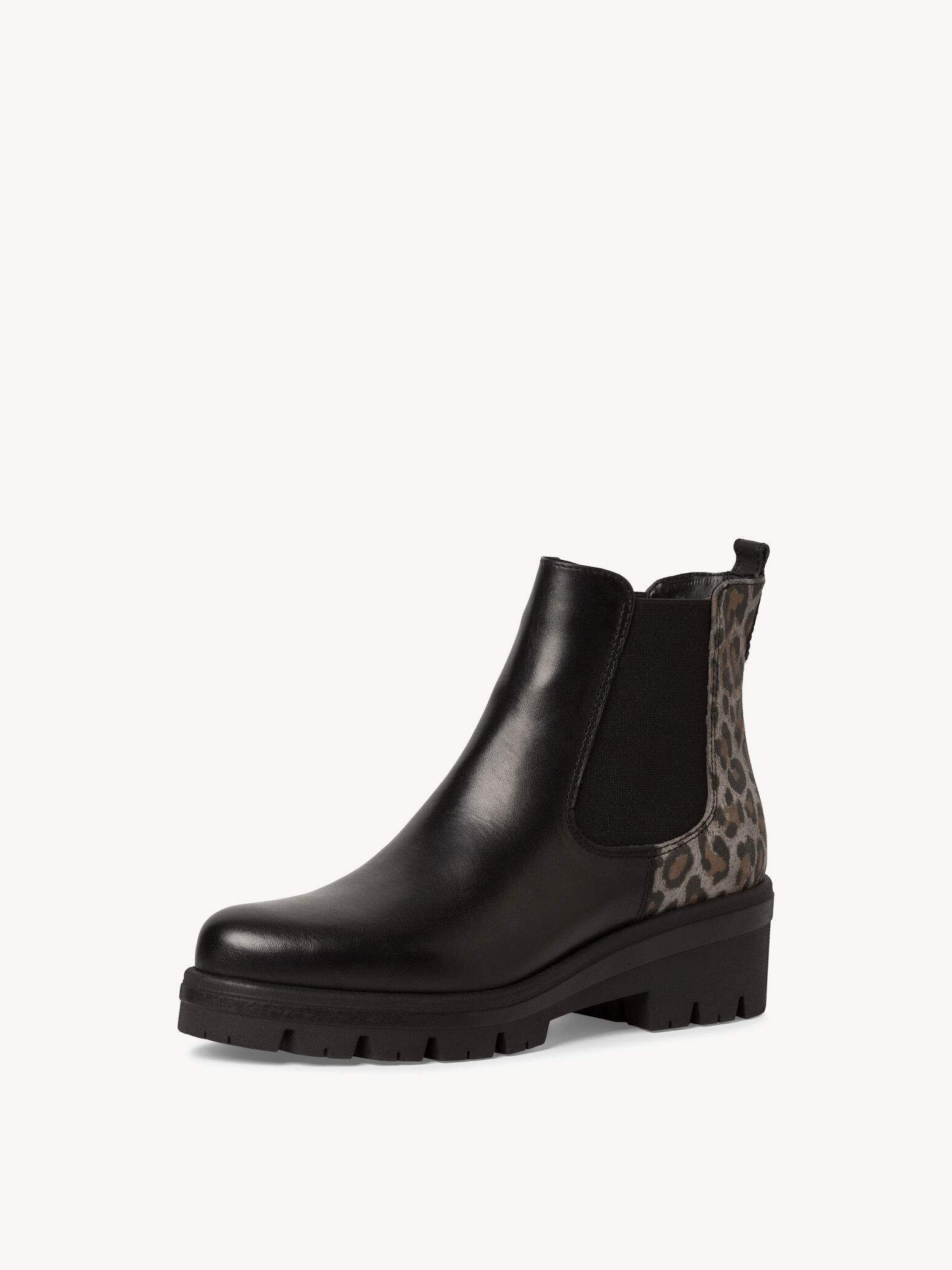 Bottine Chelsea en cuir - noir