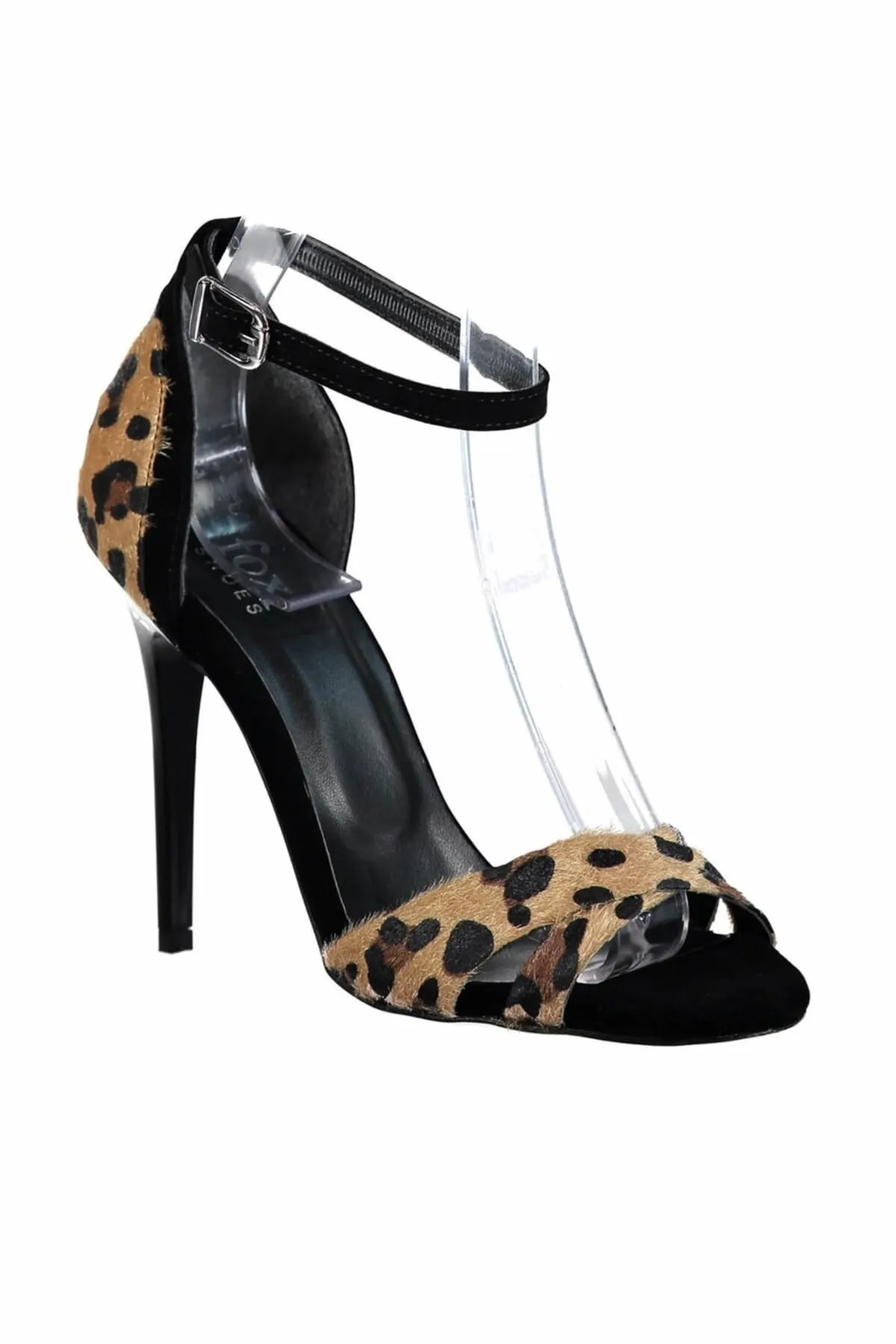 Fox Shoes  Leopardenschwarze Damenschuhe mit Absatz B922113802
