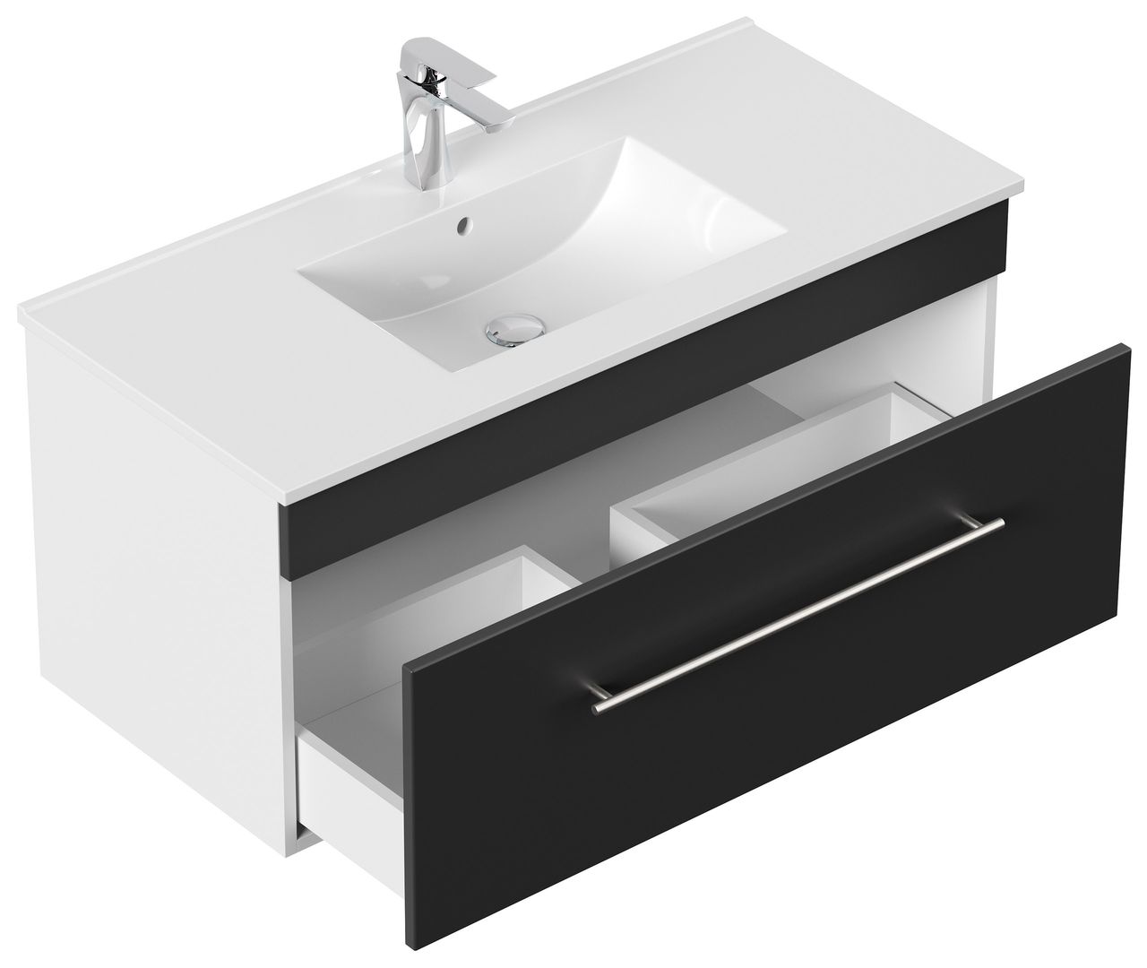 Posseik Badmöbel-Set VIVA 100 (2-teilig) schwarz EEK: F