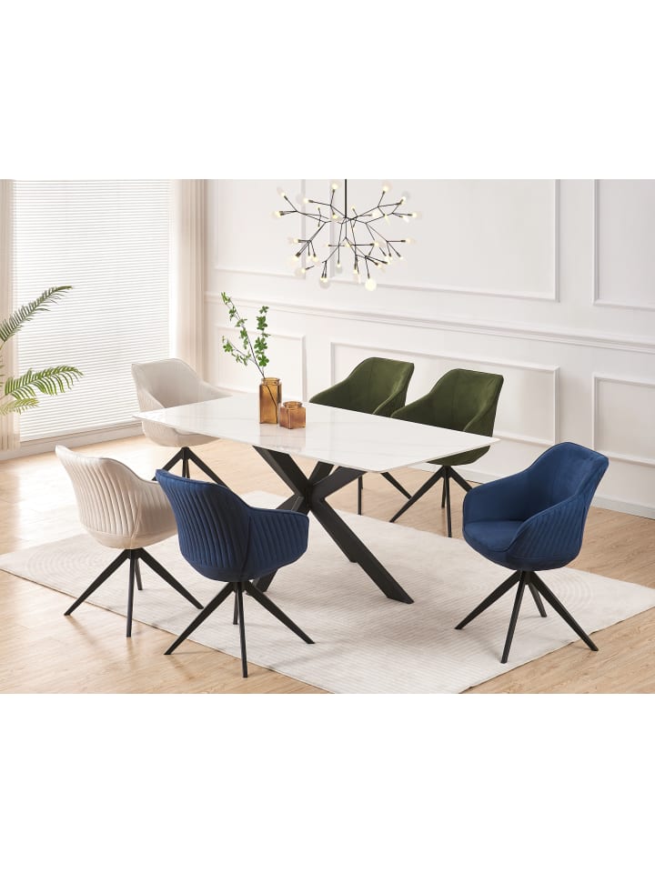 B&D Home Drehstuhl KATJA in Blau - (B)58 x (H)81 x (T)60,5 cm günstig kaufen onesize
