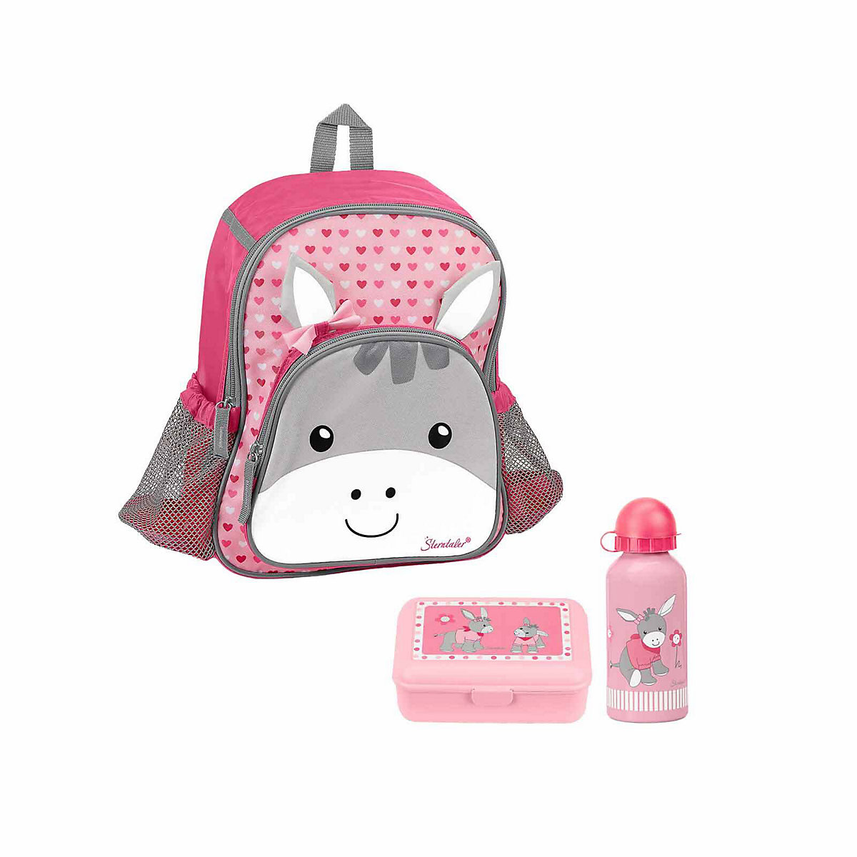 Esel Emmi Girl Kinder Rucksack Set 3-teilig rosa Kindergartenrucksäcke
