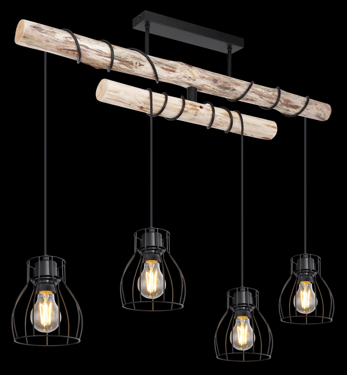 Globo Lighting - MINA - Deckenleuchte Metall schwarz matt, 4x E27