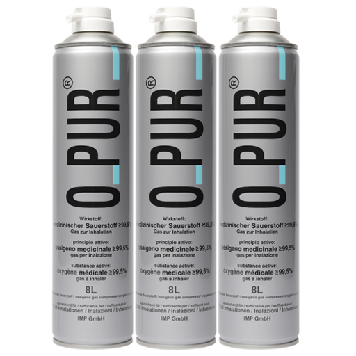 O PUR Sauerstoff Dose f.Maske Spray  3X8 L  Spray