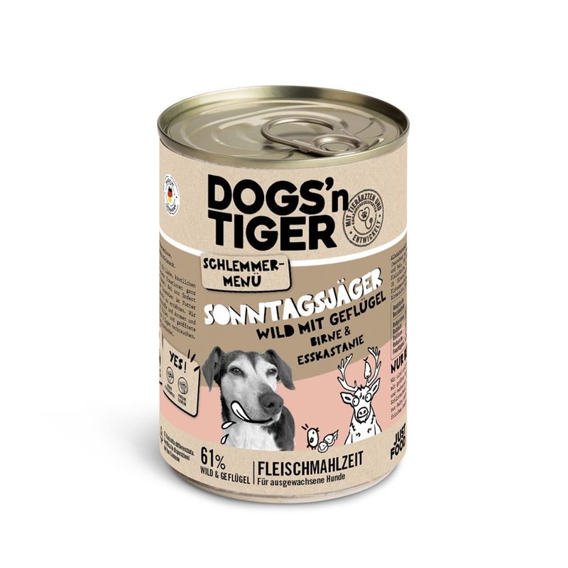 Sparpaket Dogs'n Tiger Schlemmermenü für Hunde 12 x 400 g
