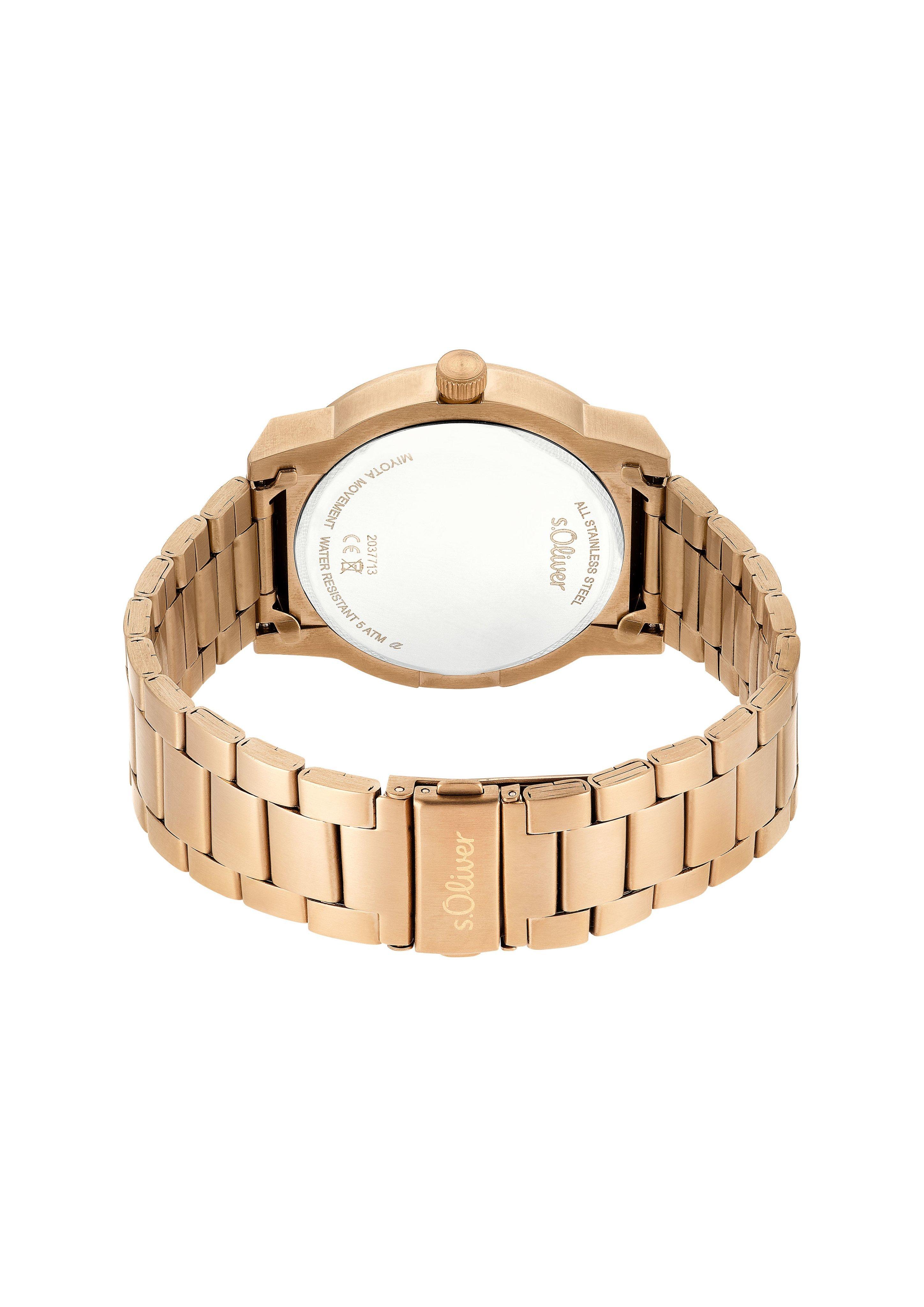 Goldene Armbanduhr mit Metallband  6009548-19B0
