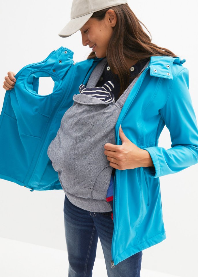 Softshell-Tragejacke / Umstandsjacke, weitenregulierbar
