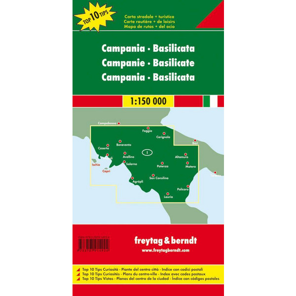 Kampanien - Basilicata 1 : 150 000 - Straßenkarte
