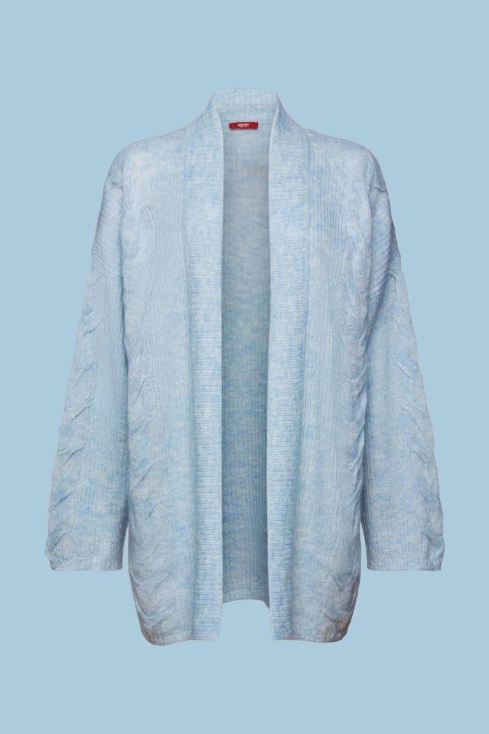Zopfstrick-Cardigan aus Mohair-Mix