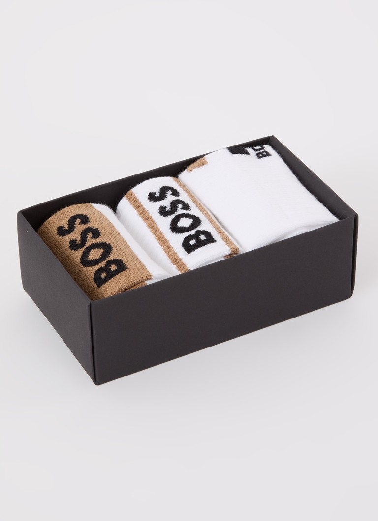 HUGO BOSS kojinės su logotipu 3 vnt. dovanų dėžutėje