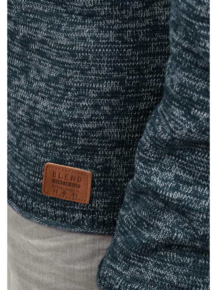 BLEND Strickpullover BHDan 20700587ME Strickpullover mit aufgerollten Säumen in Blau günstig kaufen