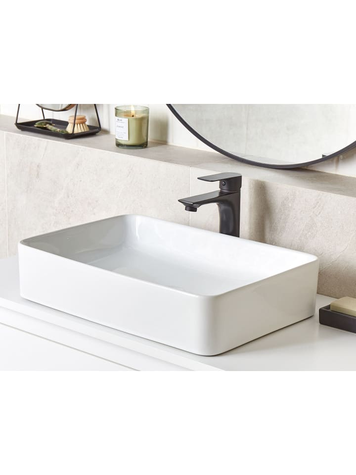 Beliani Waschbecken CHIVANA in Weiß - (W) 51 x (H) 11 x (L) 34 cm günstig kaufen onesize
