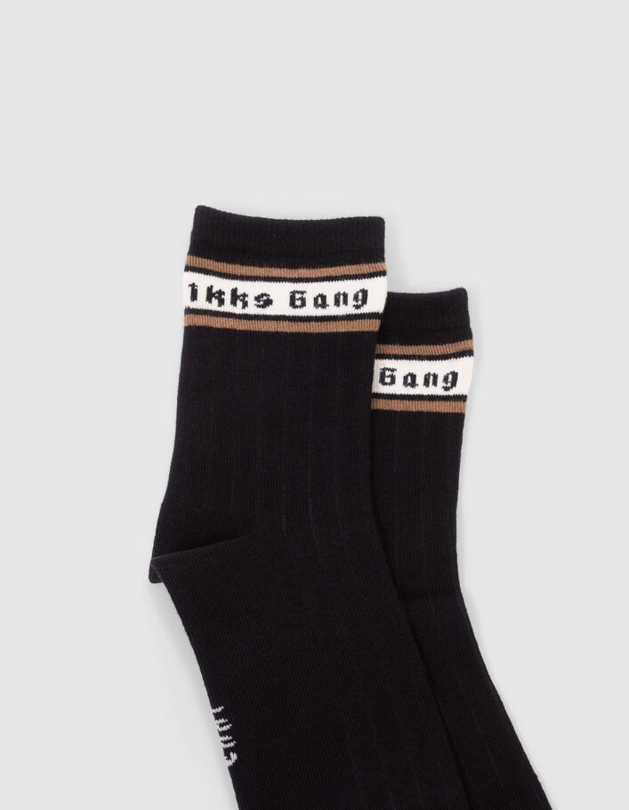 Chaussettes noires, blanches et camel garçon