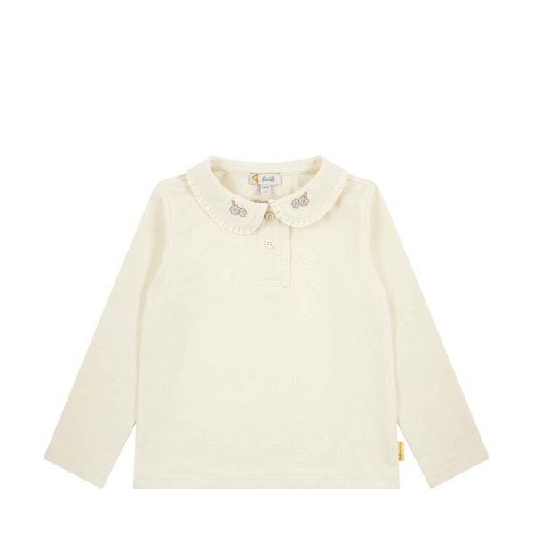 Poloshirt langarm, beige für Mädchen