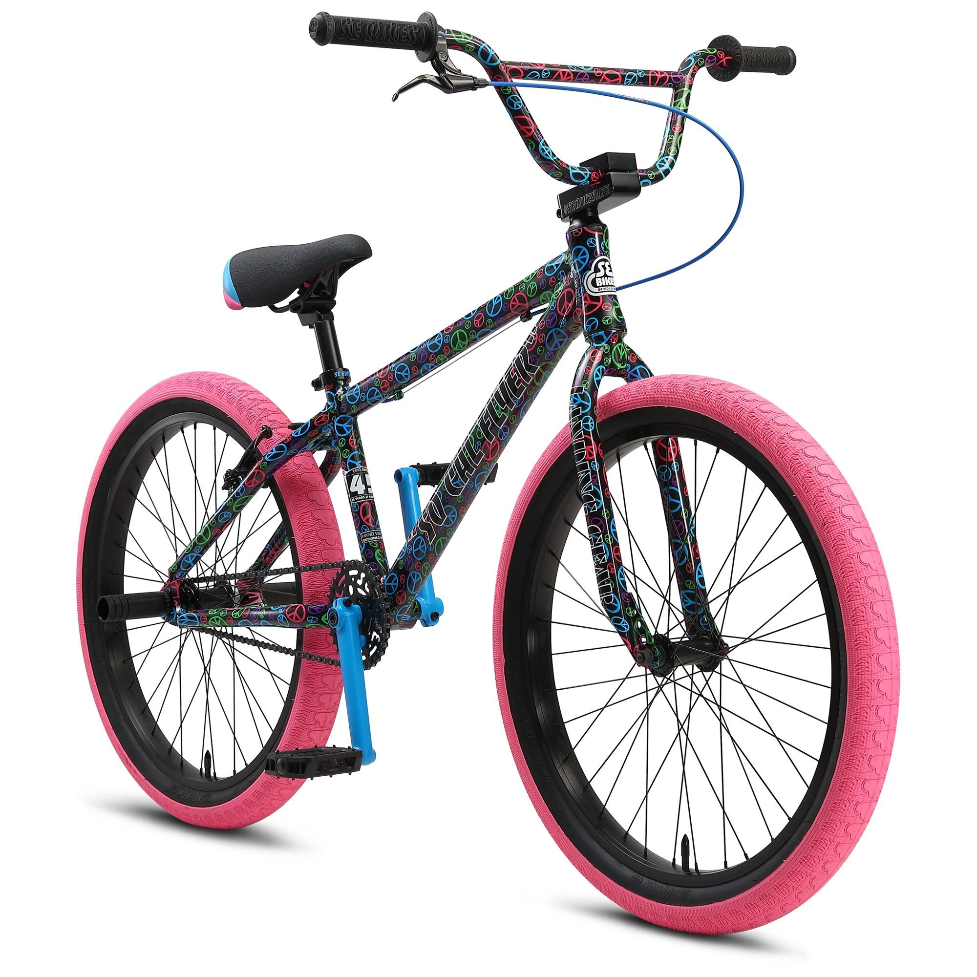 SE Bikes BMX-Rad So Cal Flyer, 1 Gang, ohne Schaltung, BMX 24 Zoll für Erwachsene und Jugendliche ab 160 cm Fahrrad Freestyle