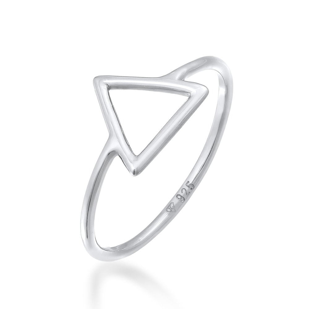 Elli Elli Bague Femmes Triangle Géo Tendance Filigrane en Argent Sterling 925 Bague