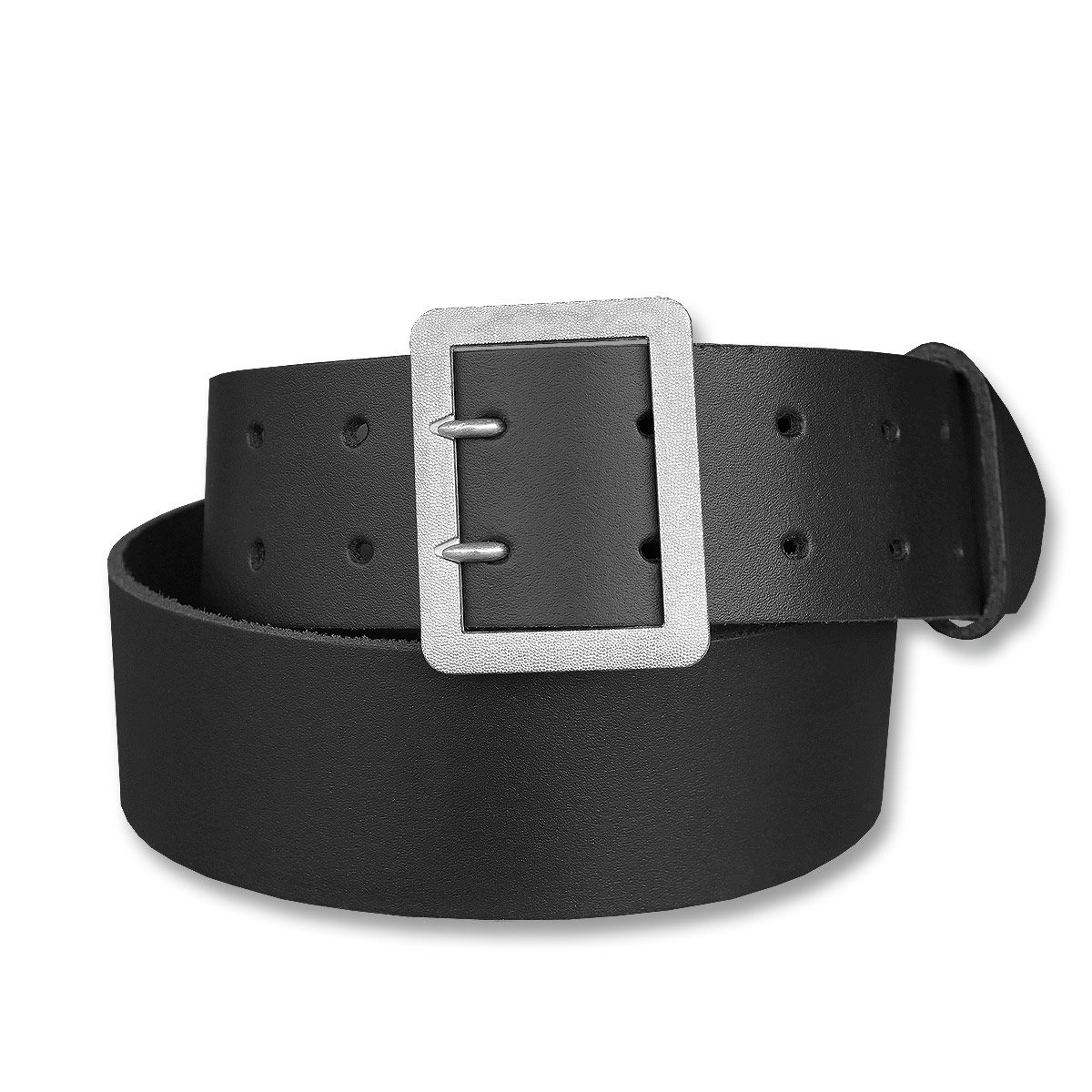Ledergürtel 2-Dorn schwarz