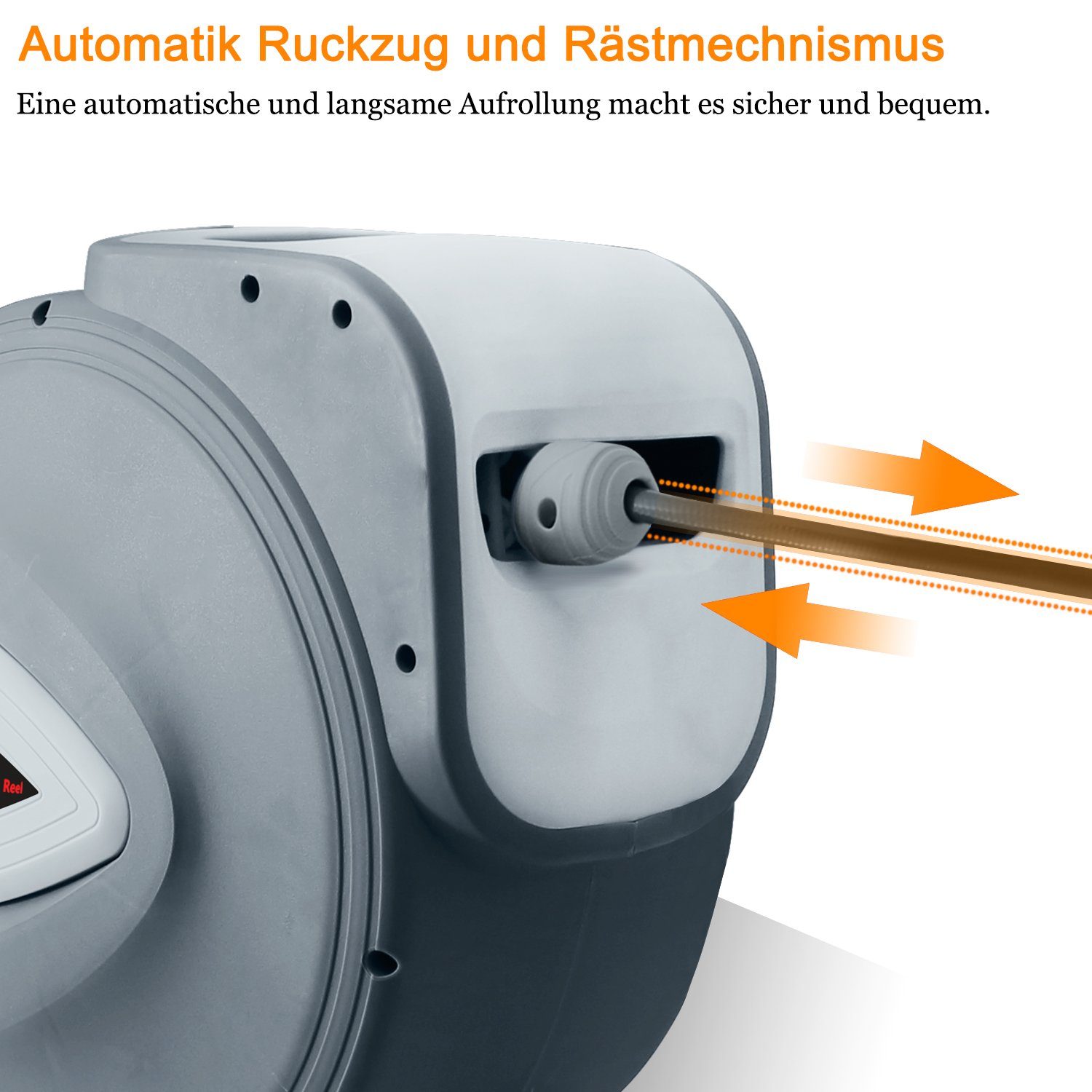 Clanmacy Hochdruckschlauch 30m Druckluftschlauch Aufroller Schlauchaufroller Schlauchtrommel 1/4