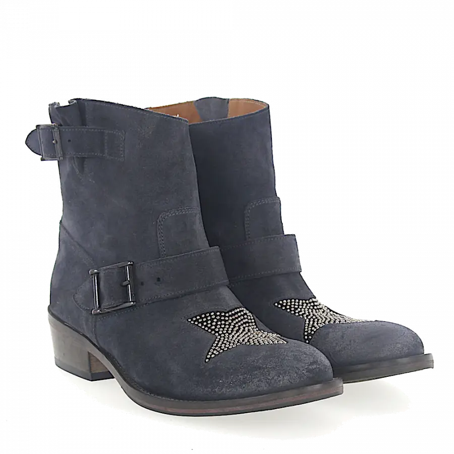 Budapester - Cowboy-/ Bikerstiefeletten 752 - blau