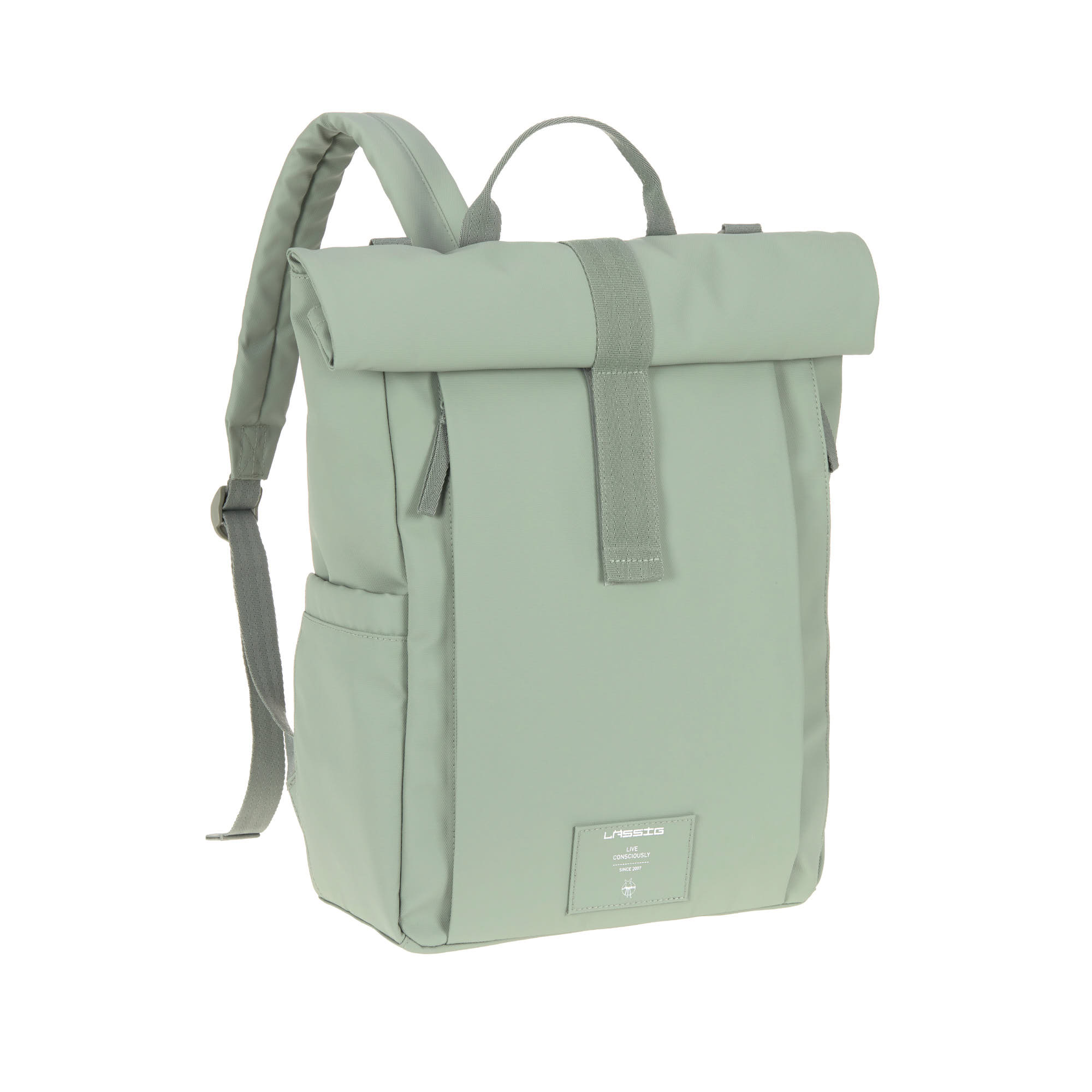 Wickelrucksack - Rolltop Up Backpack, Silbergrün