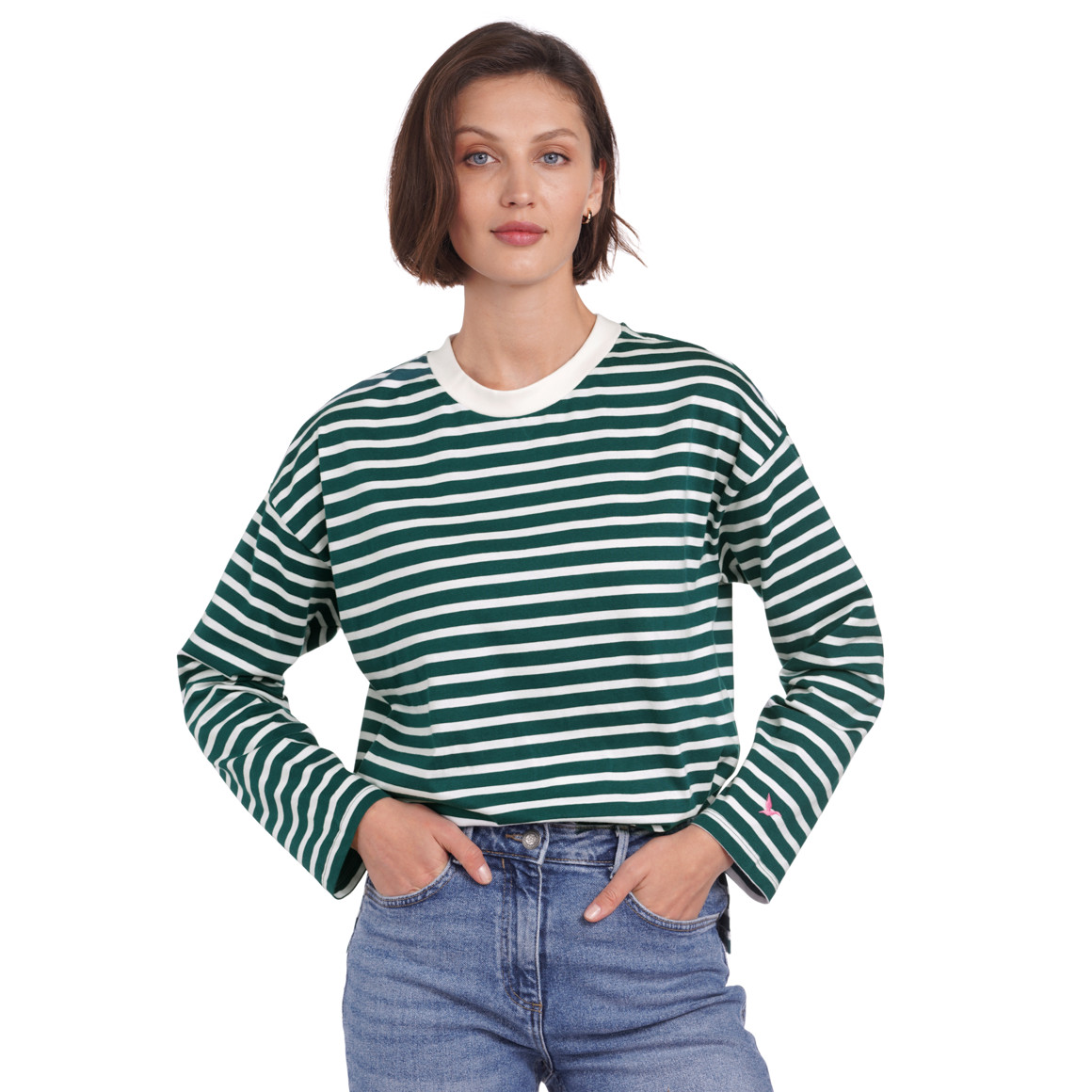 Damen Langarmshirt im Ringel-Look