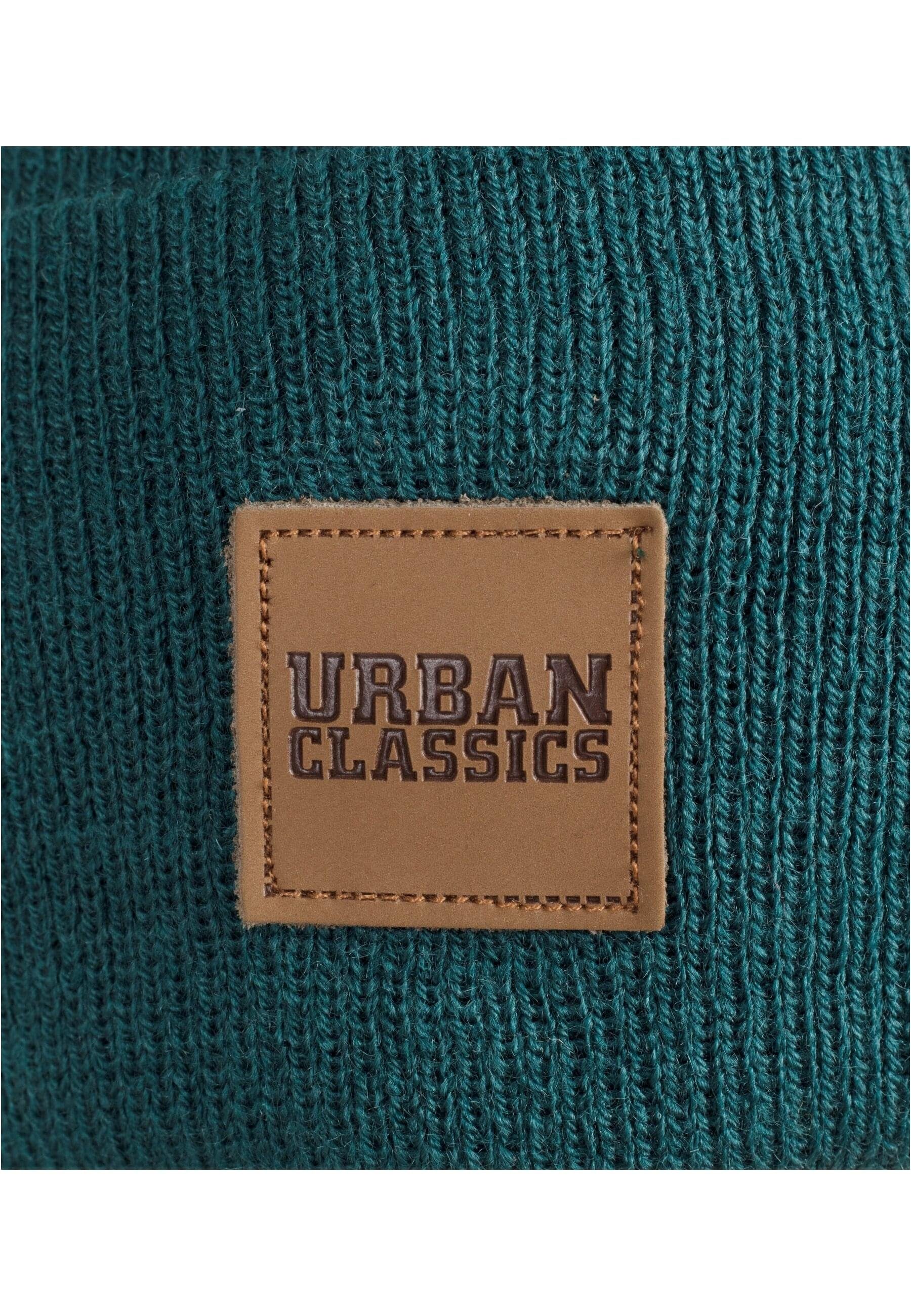 URBAN CLASSICS Beanie Unisex Synthetic Leatherpatch Long Beanie (1-St)