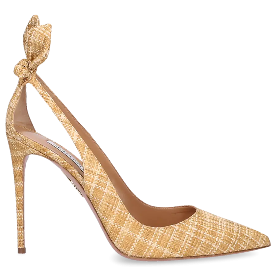 Aquazzura - Pumps BOW TIE 105 Bast - beige