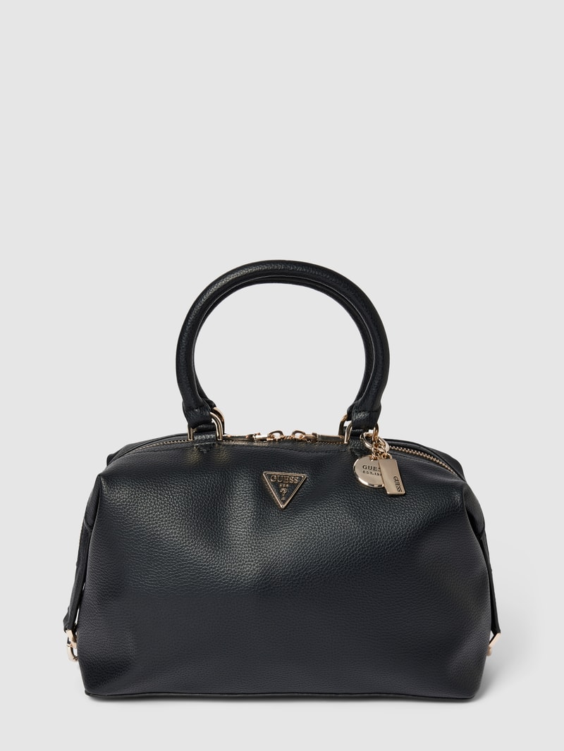 Handtasche mit Label-Detail Modell 'KERSTI' in schwarz
