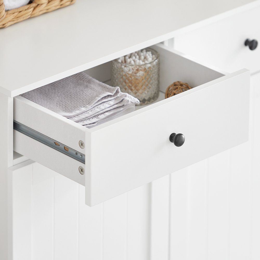 SoBuy Wäscheschrank BZR33 mit 2 Wäschesäcken Wäschetruhe Wäschesammler Wäschekorb Badschrank