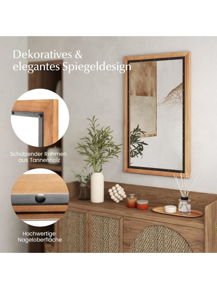 COSTWAY Wandspiegel 55x90cm in Beige günstig kaufen onesize
