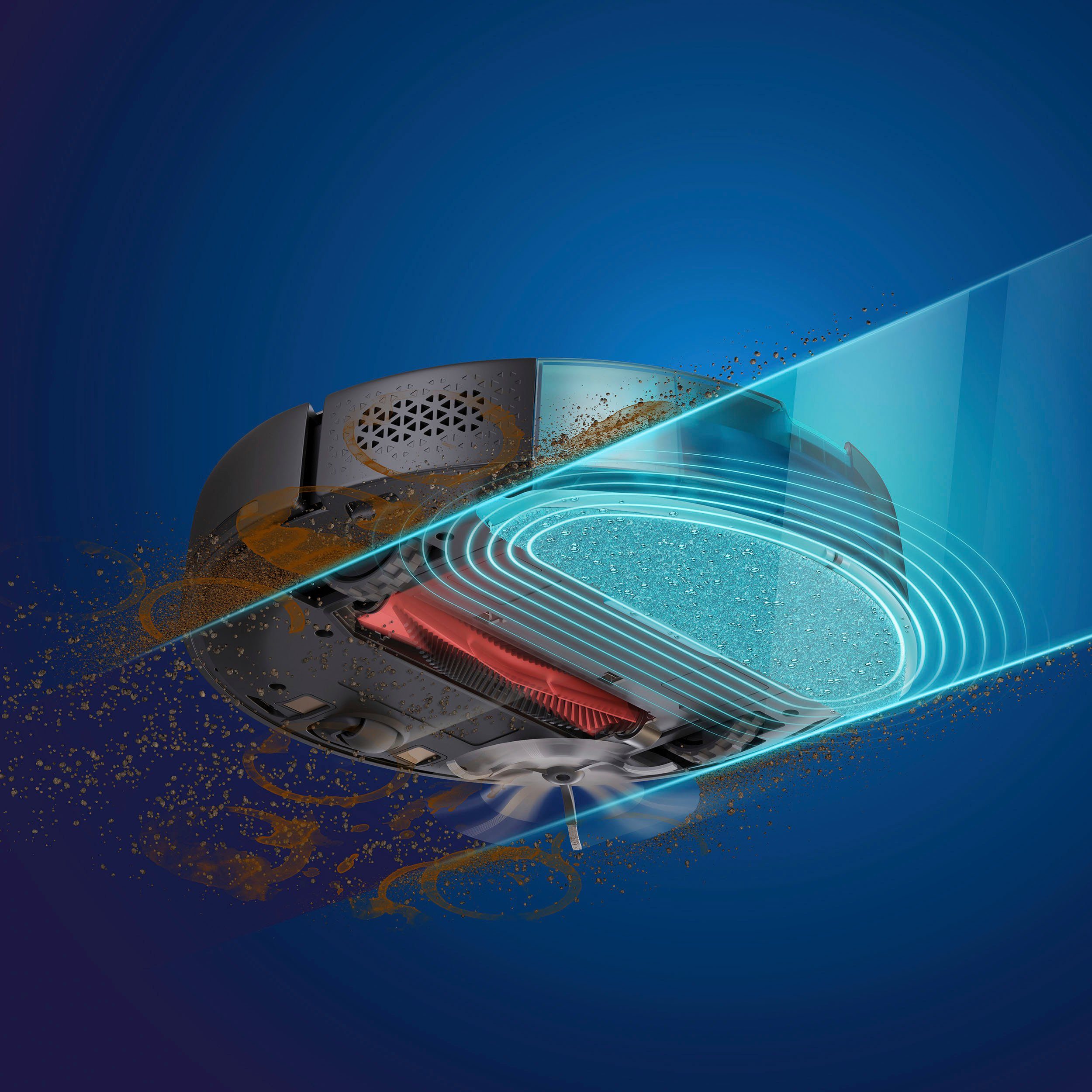 Philips Bodenwischer-Set XV1473/00 (Packung, 4-St), für Saugroboter XU7000/01, XU7100/01 mit 2x Filter, 1x Seitenbürsten