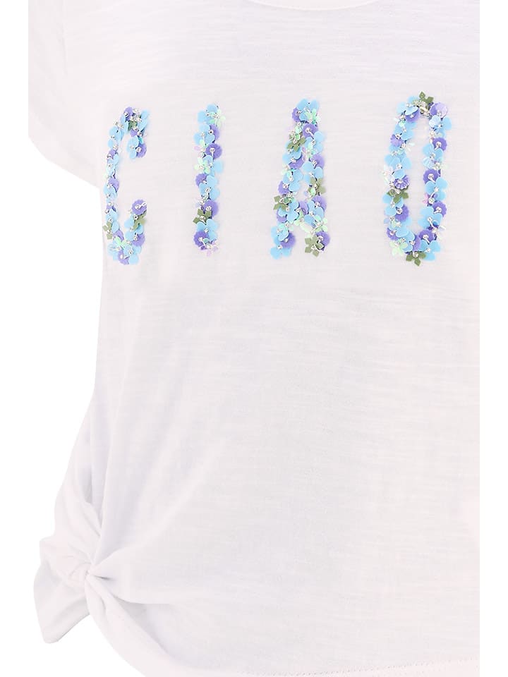 happy girls by Eisend Shirt in Weiß/ Hellblau günstig kaufen