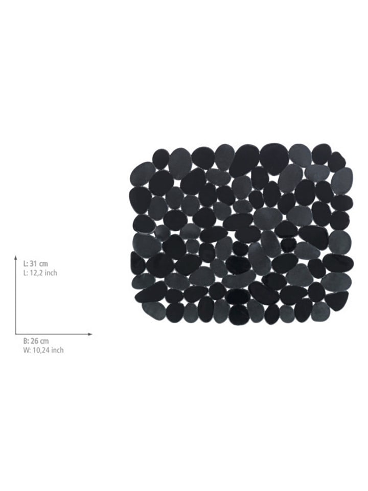 Wenko 2er-Set: Waschbeckenmatten in Grau/ Schwarz - (L)31 x (B)26 cm günstig kaufen onesize