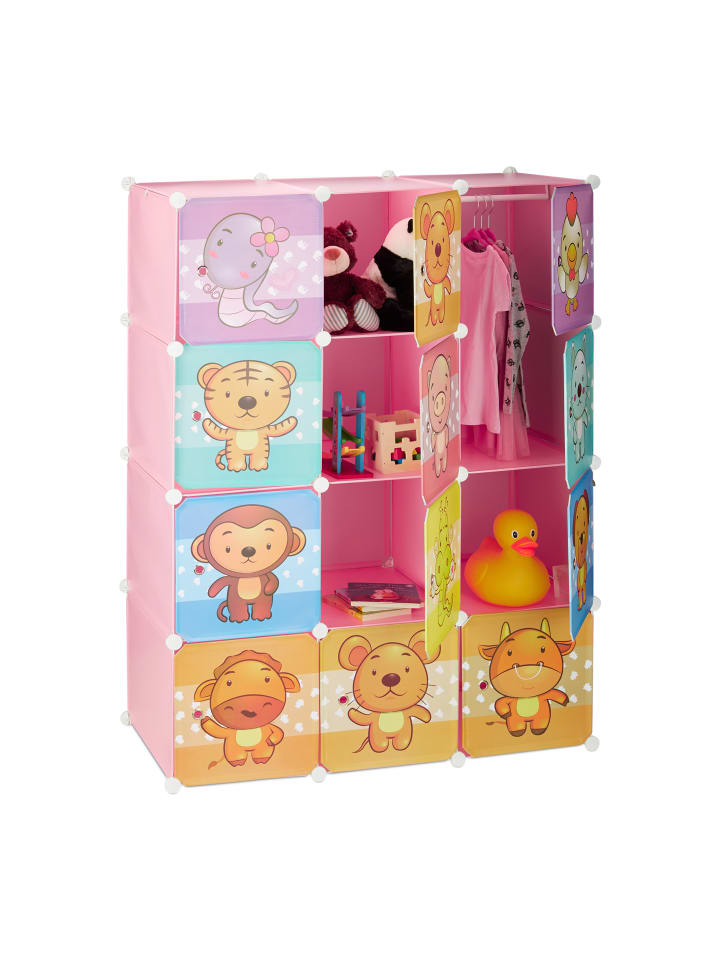 relaxdays Steckregal Kinderzimmer in Rosa - (B)110,5 x (H)145 x (T)46,5 cm günstig kaufen onesize