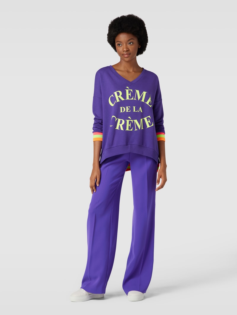 Sweatshirt mit Statement-Print in lila