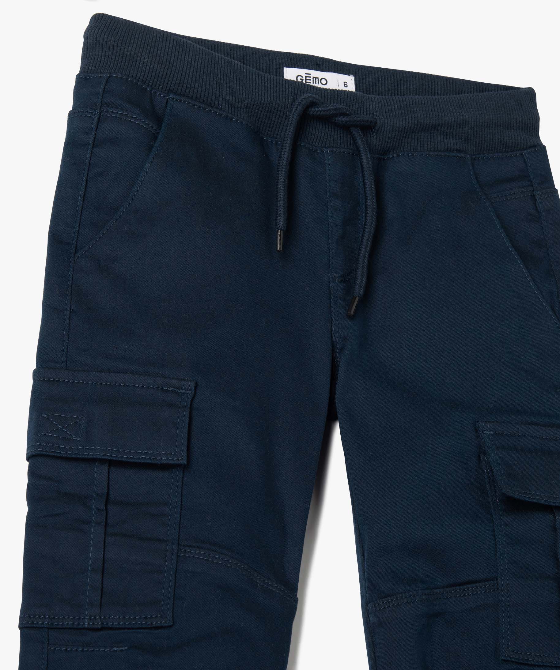 Pantalon multipoches en matière résistante Garçon marine | GEMO