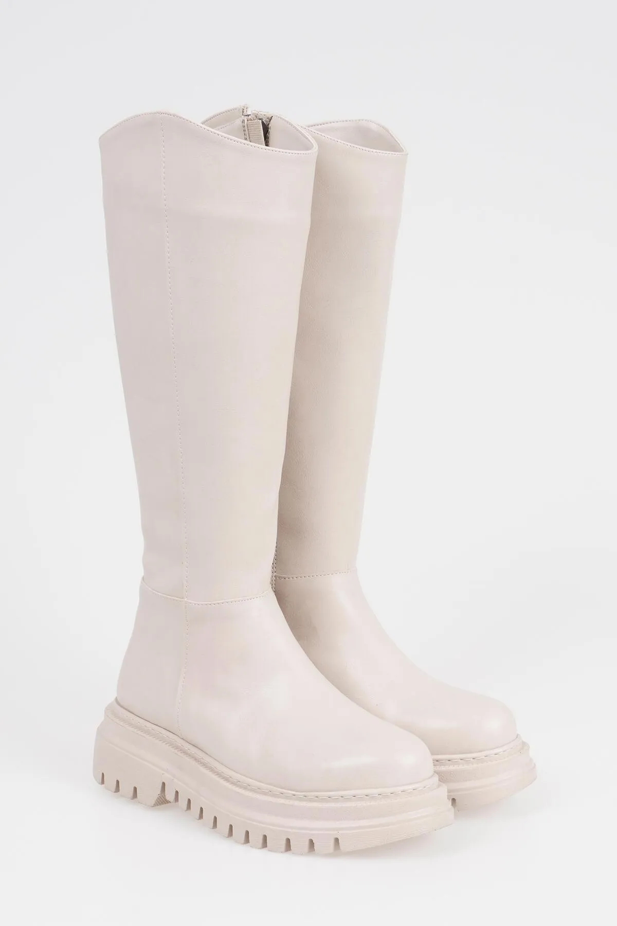 CZ London  Flache Damenstiefel, schnürsenkellos, dicke Sohle, Winterschuhe