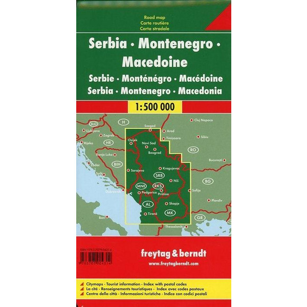 Serbien / Montenegro / Mazedonien 1 : 500 000. Autokarte - Straßenkarte