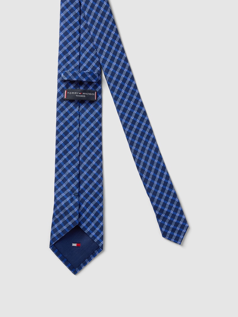 Seidenkrawatte mit Allover-Muster Modell 'WOVEN GINGHAM' in hellgrau