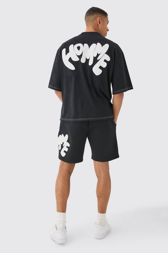 Oversize T-Shirt mit Kontrast-Naht und Print